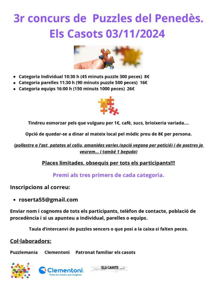 3er Concurso de Puzzles del Penedes. Els Casots